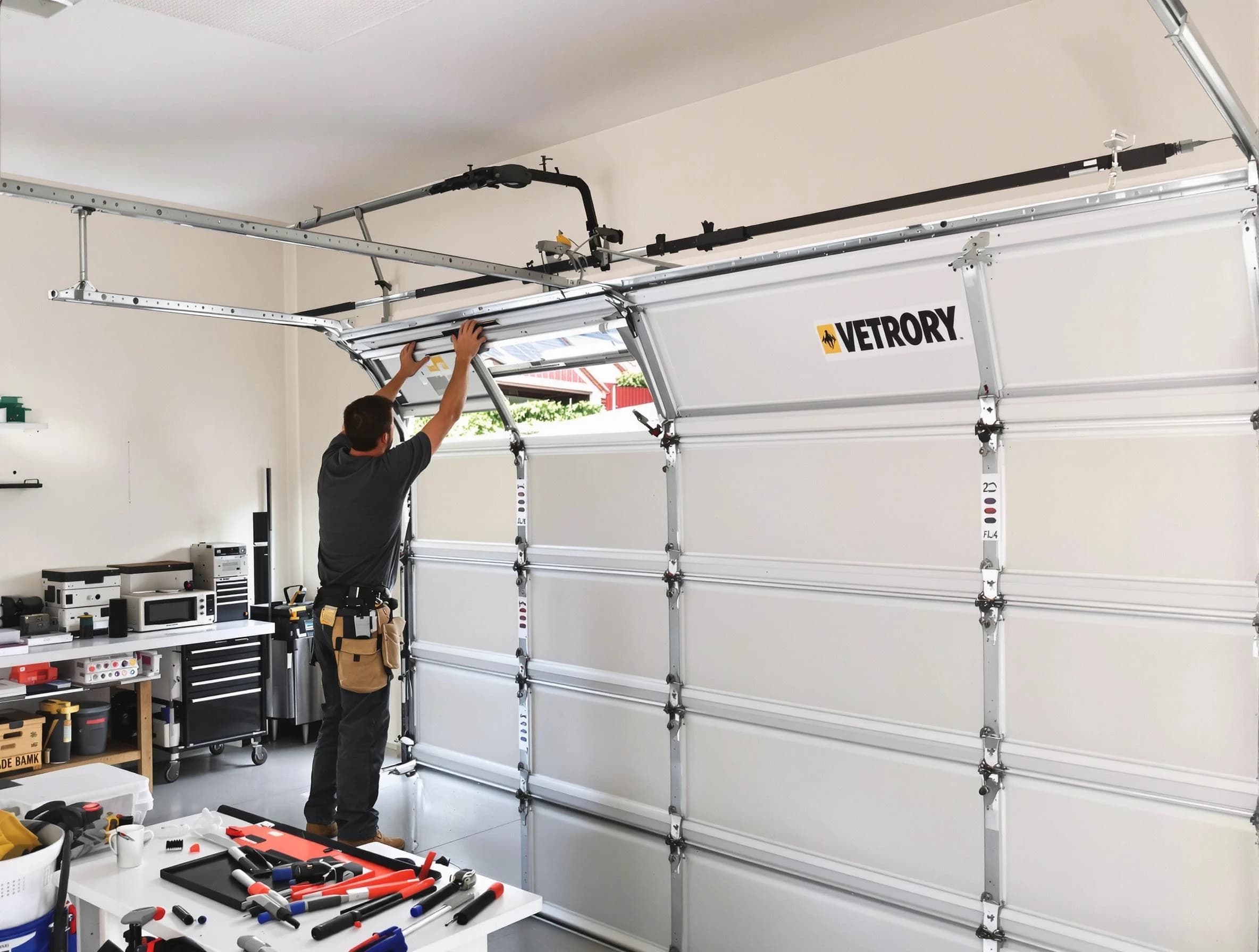 Bernards Garage Door Repair technician performing section replacement in Bernards