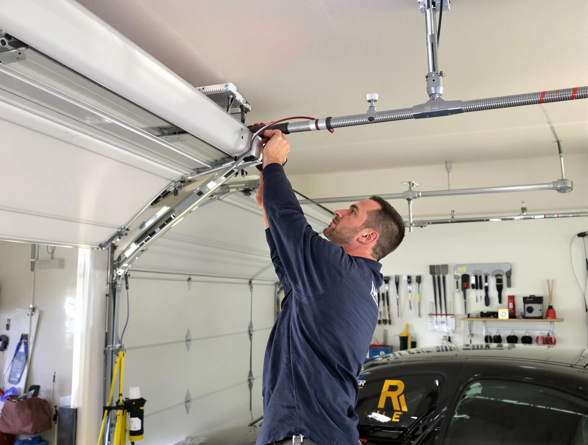 Bernards Garage Door Repair technician performing garage door cable repair in Bernards