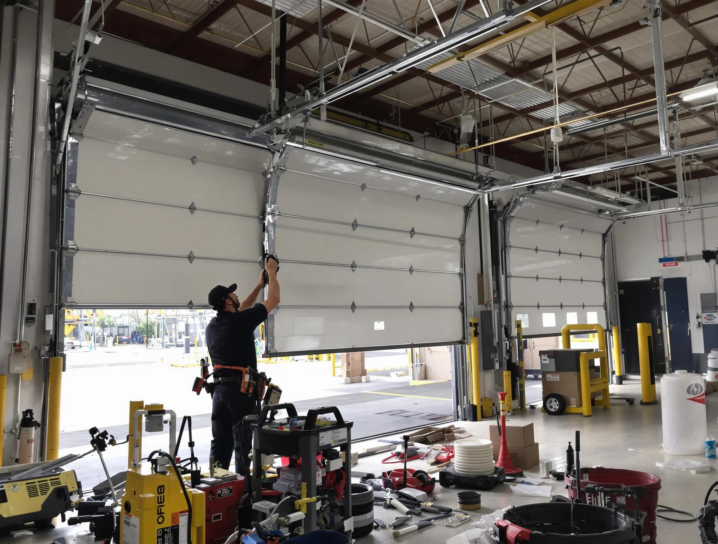 Bernards Garage Door Repair technician performing commercial garage door repair in Bernards