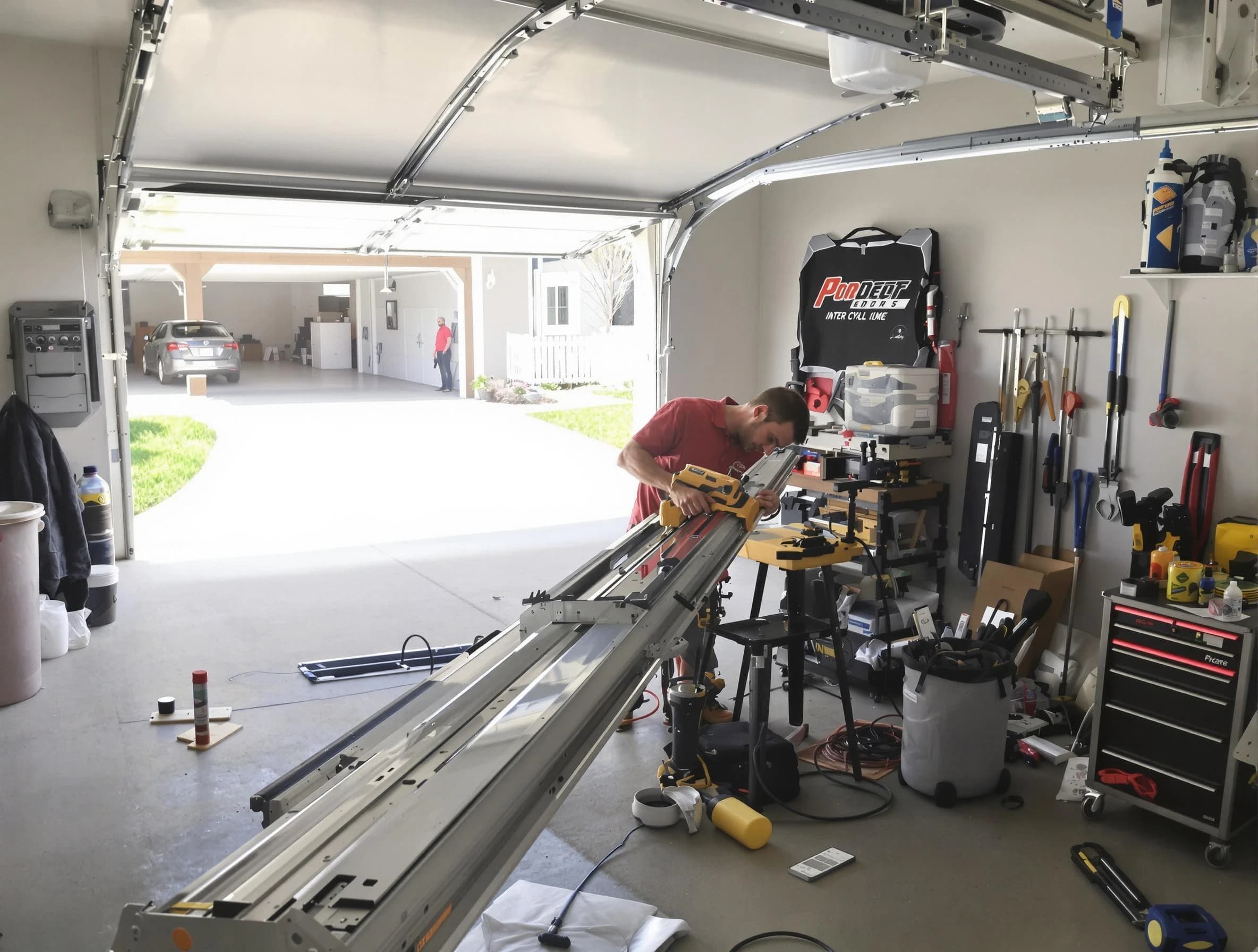 Bernards Garage Door Repair expert performing track repair in Bernards