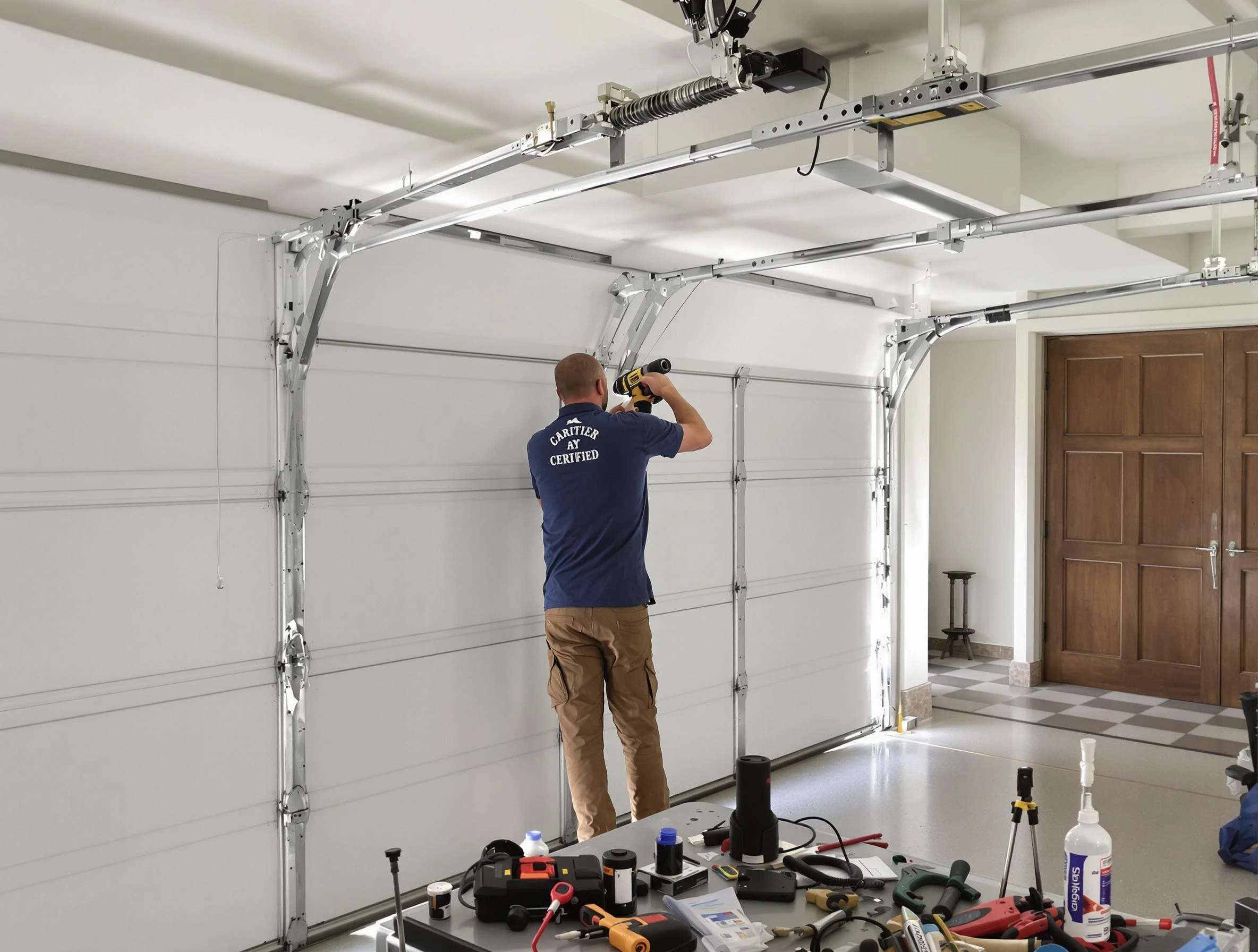 Bernards Garage Door Repair certified technician performing precision garage door repair in Bernards
