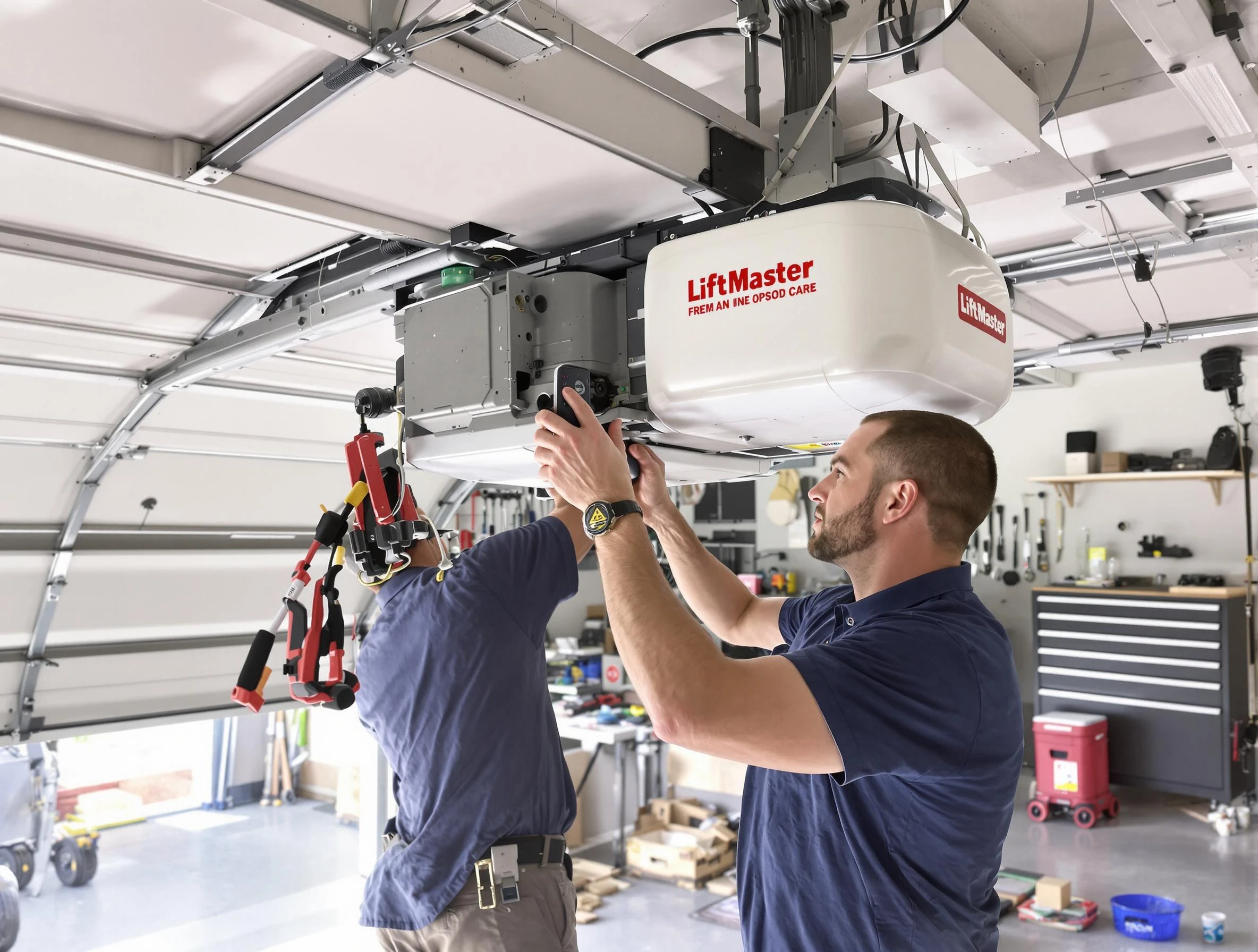 Bernards Garage Door Repair technician performing advanced diagnostics on garage opener in Bernards