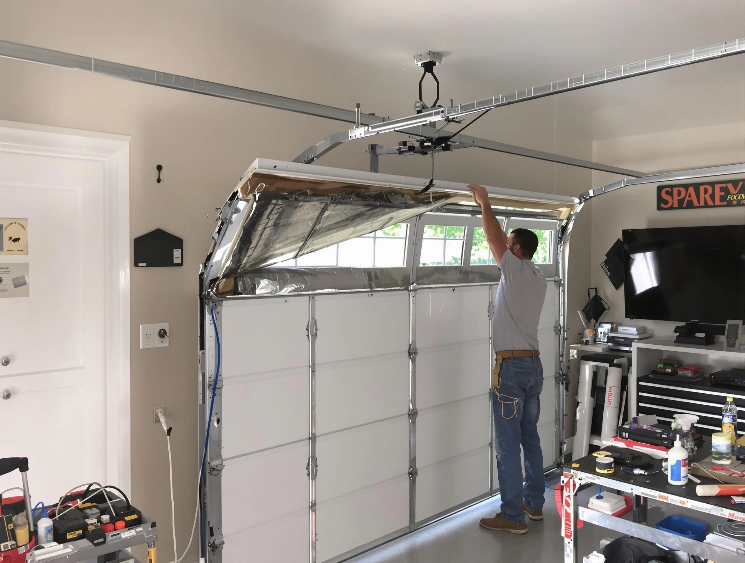 Garage door section replacement by Bernards Garage Door Repair in Bernards